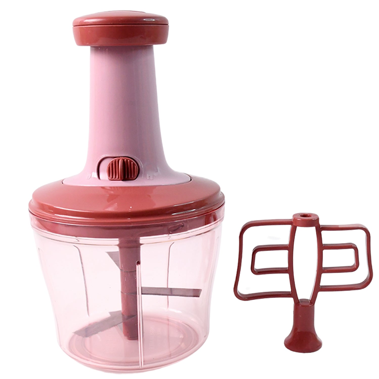 Apex Quba 1000ml Push Chopper – Manual Vegetable & Fruit Cutter with Mixing Blade