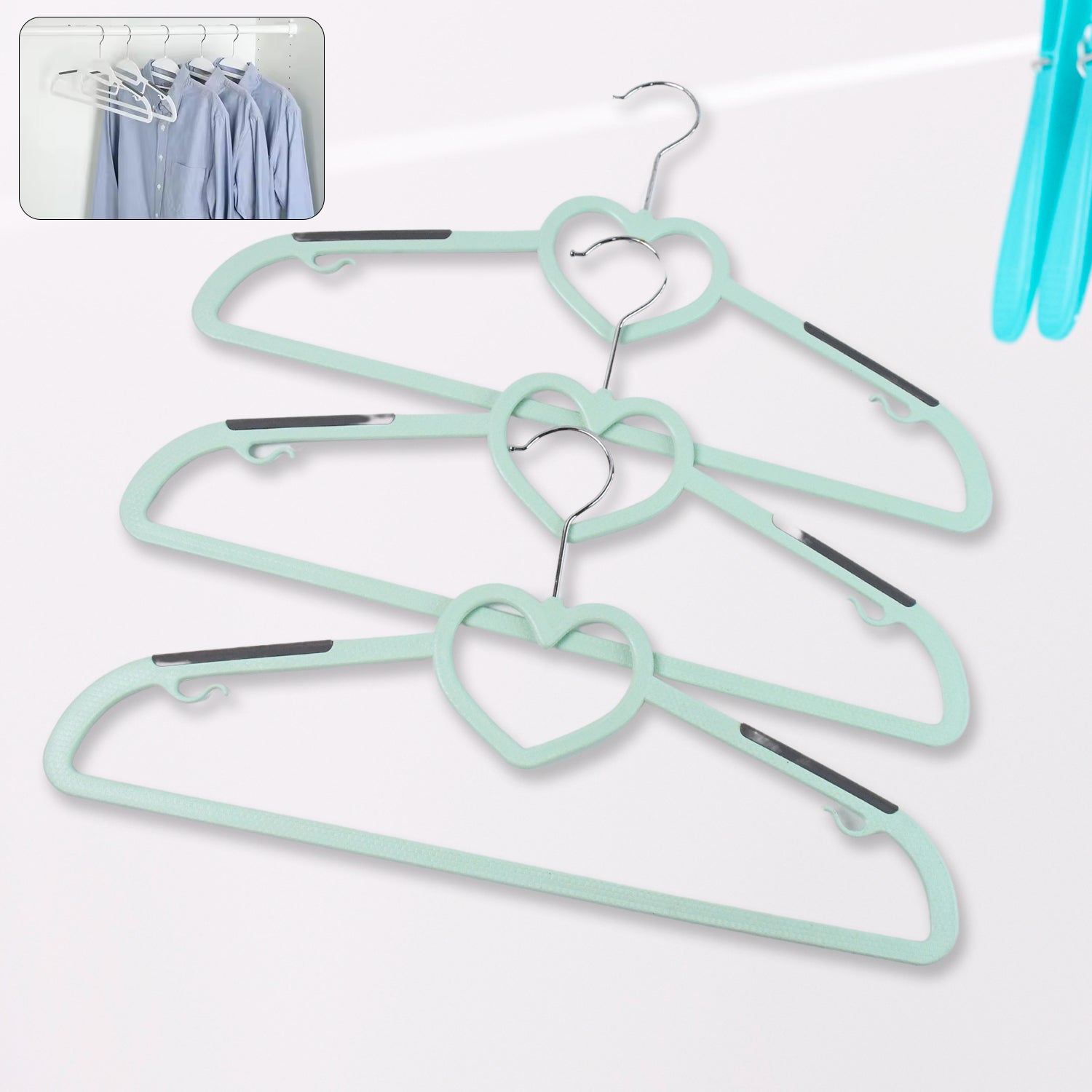 Plastic Clothes Hangers Slim Durable Space-saving Hangers (3 Ps)