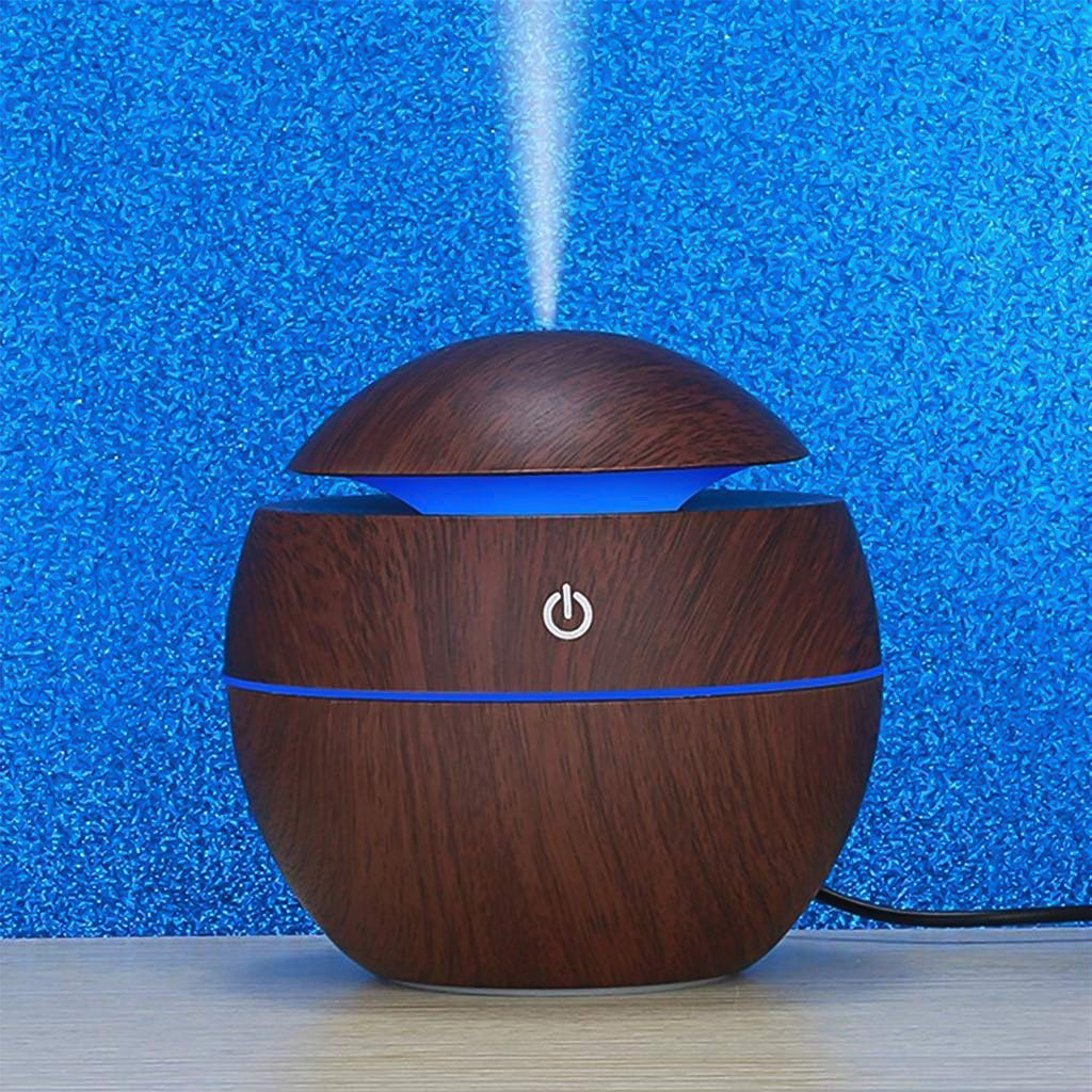 Ultrasonic Aromatherapy Humidifier – 130ml | USB Powered | LED Light Air Diffuser (1 Pc)