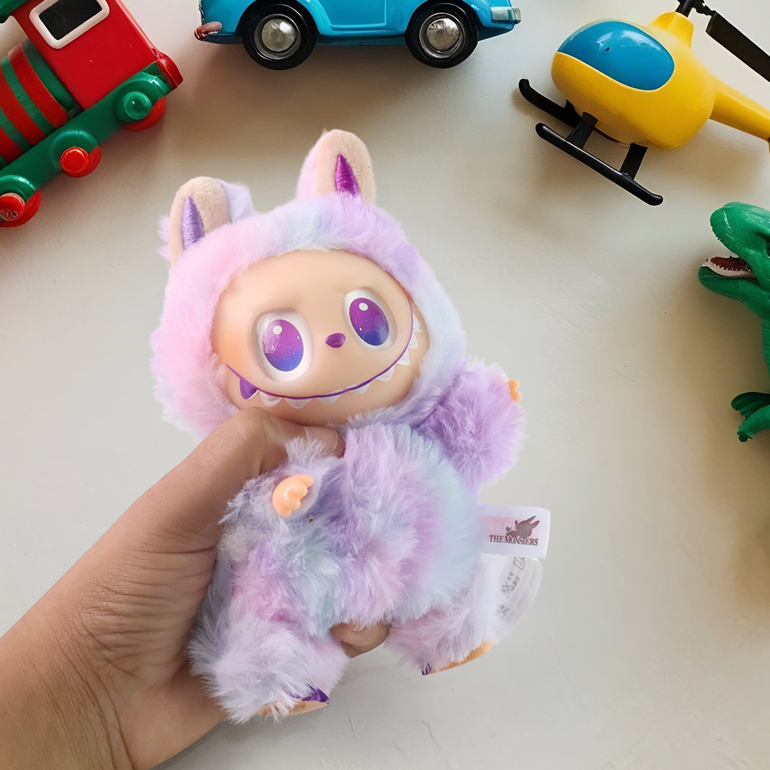 Light Purple Plush Toy Keychain – Soft Mini Cartoon Animal with Hook for Bags, Kids & Gifting