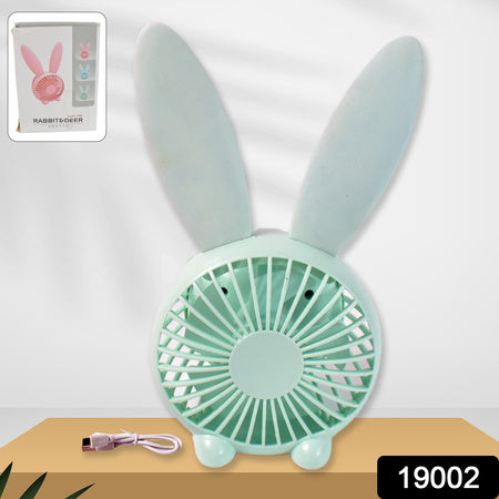 USB Desk Fan – Cute Rabbit Shape | Compact Ergonomic Design | Silent Powerful Airflow (1 Pc)