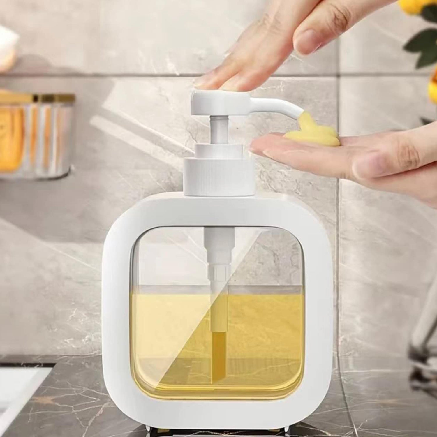 Snap Sink Dispenser Bottle Set – Refillable Pump Bottles for Soap, Lotion, Shampoo & Detergent (1 Pc, Clear Plastic)