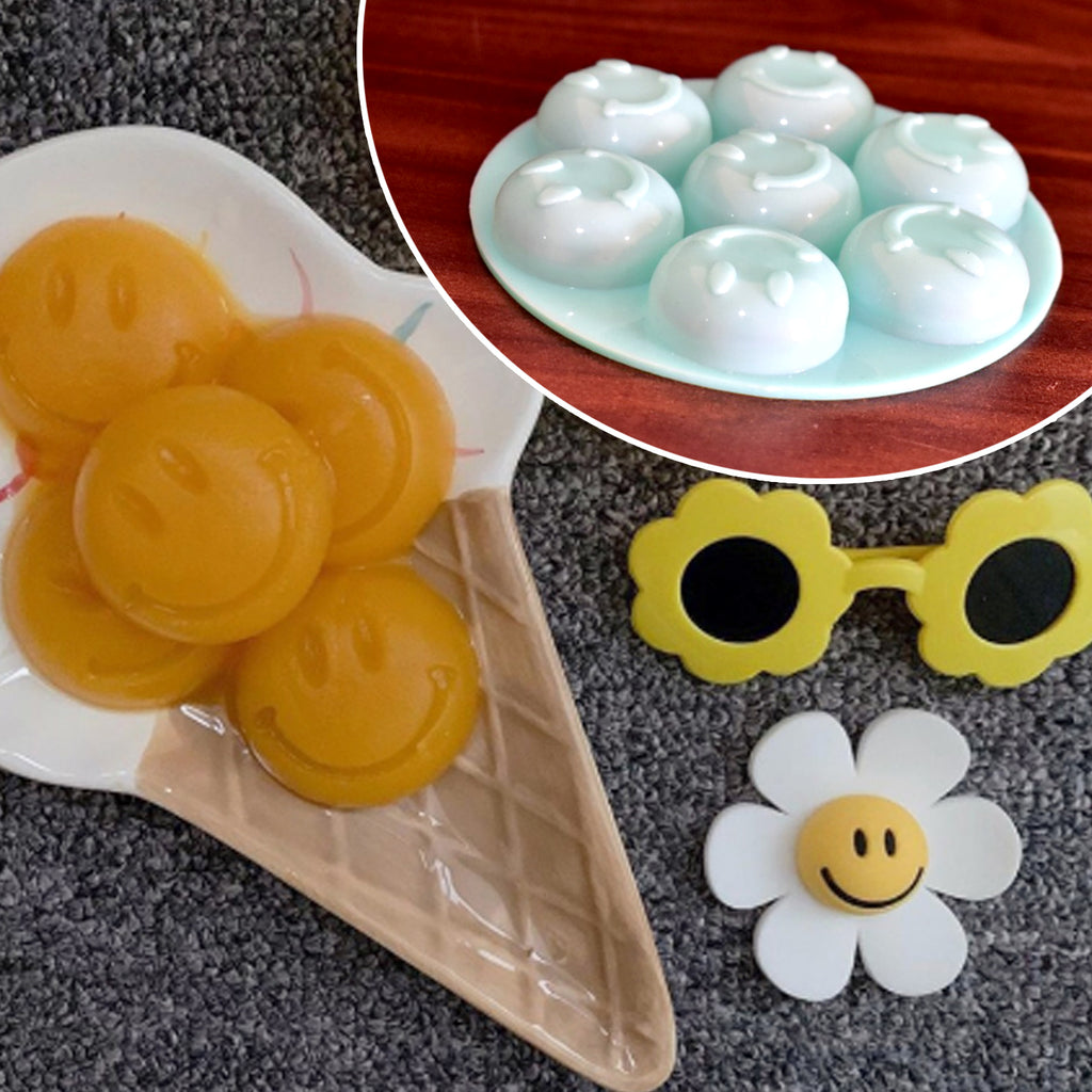 cavity Smiley Shape Chocolate Mold Tray Cake Baking Mold Flexible Silicone Chocolate Making Tool