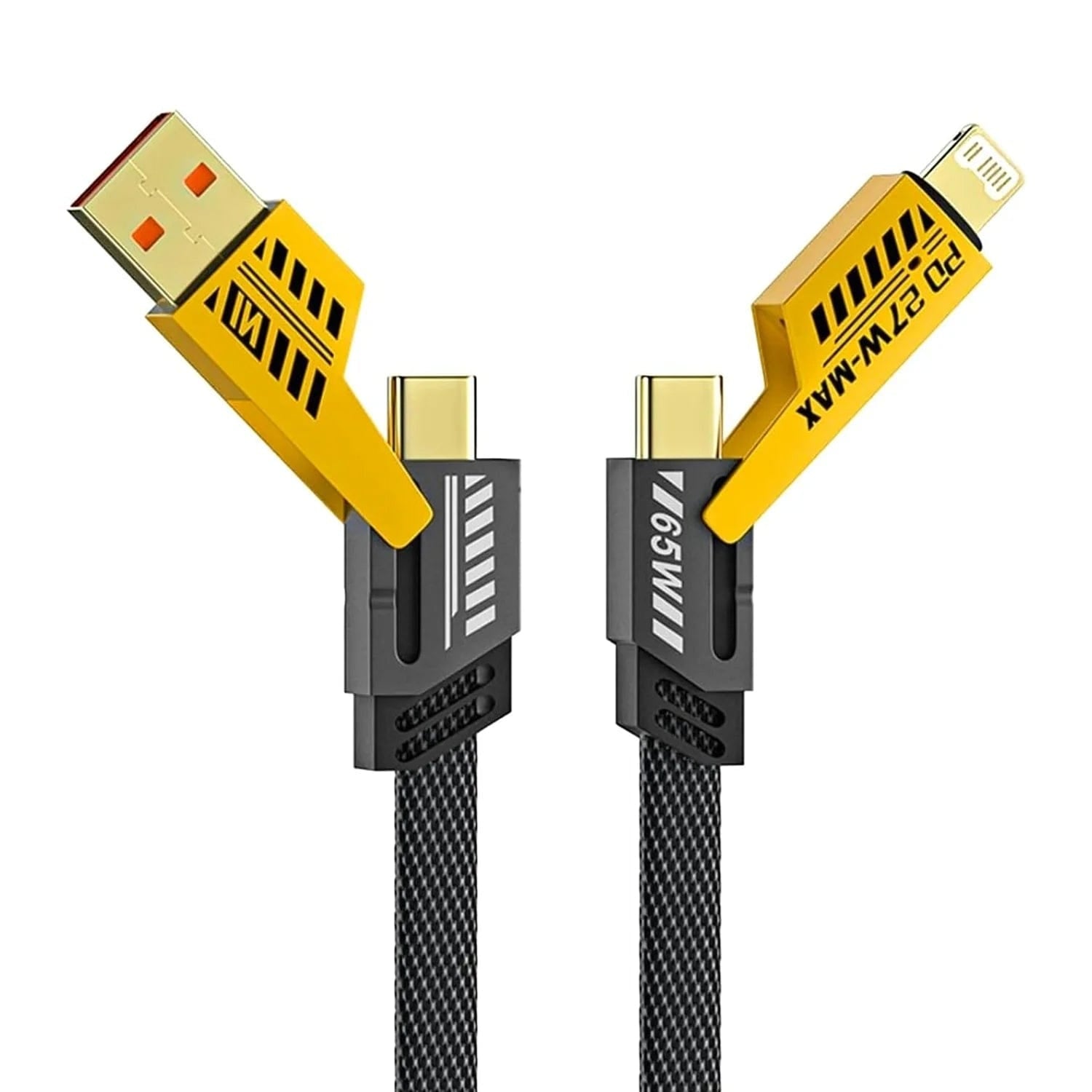 4-in-1 Fast Charging Cable | 65W USB-C, Lightning & Type A