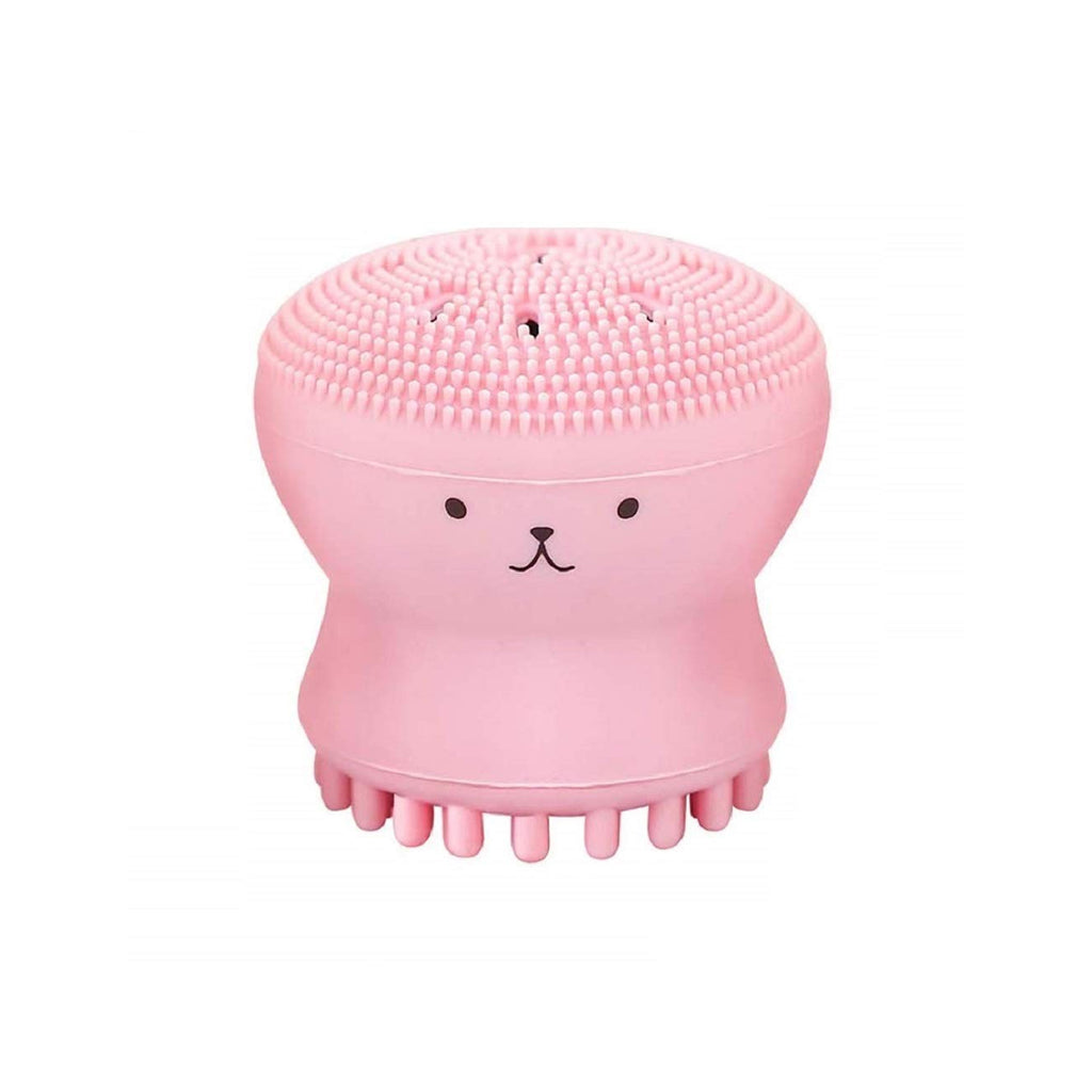 Facial Cleansing Brushes Cute Octopus Shape Silicone Face Scrubber Massager Skincare Tool (1Pc)