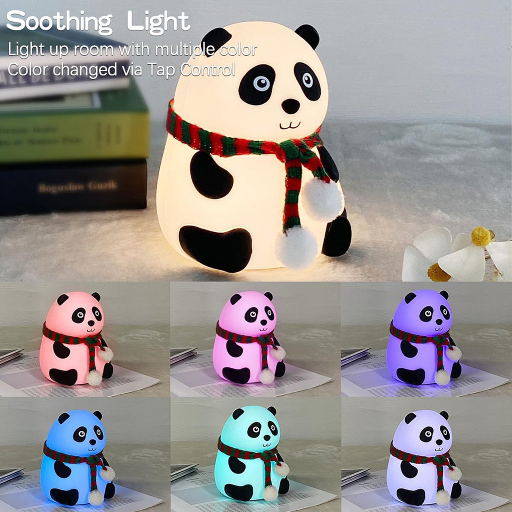Panda LED Touch Lamp – 7-Color Silicone Night Light for Kids (1 Pc)