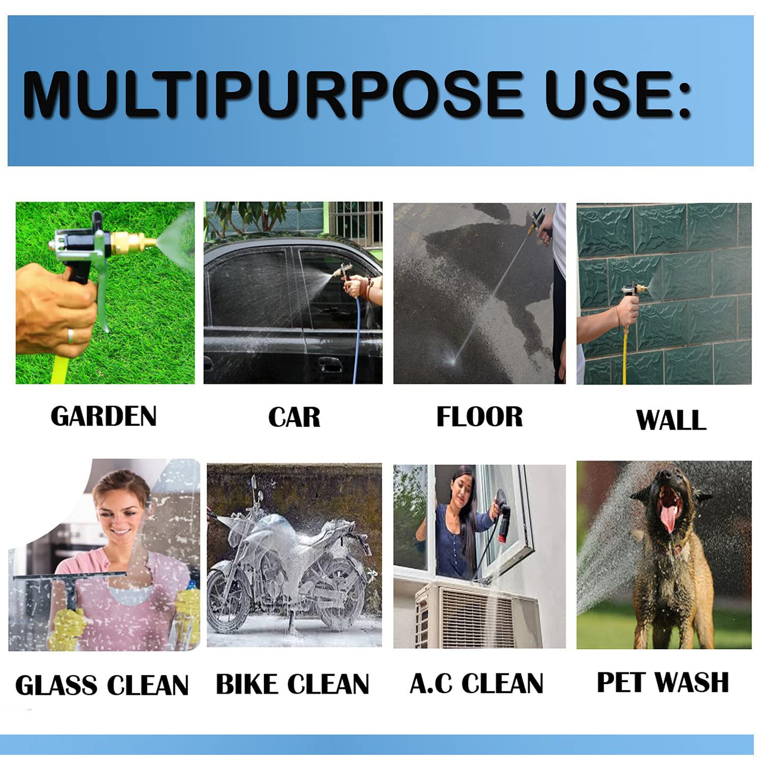 Premium Gold Plated Metal Trigger Spray Gun - Heavy Duty Garden Hose Nozzle