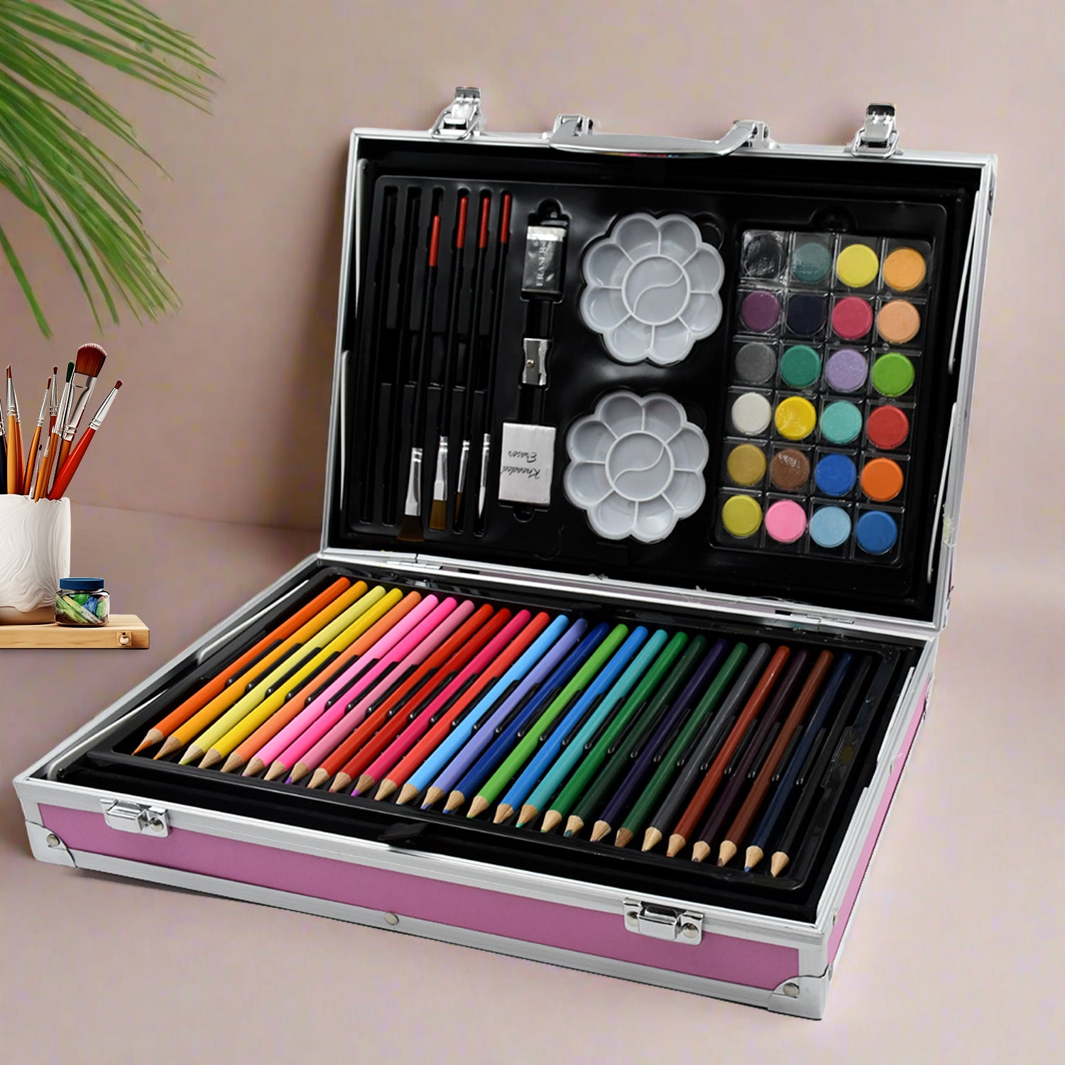 🦄 145-Piece Unicorn Kids Art Set – Sketch, Color &amp; Paint in All-in-1 Aluminum Case