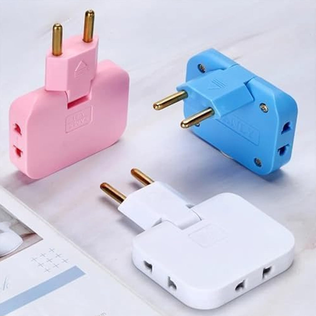 Wireless 3-in-1 Adapter – Universal, Mini Slim Outlet Adapter, Foldable & Rotating Plug (1 Pc)