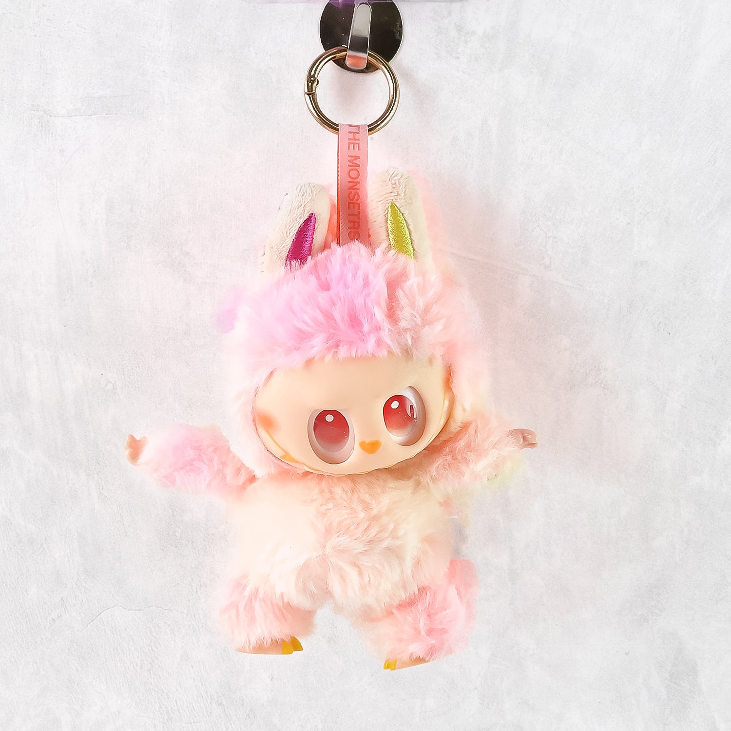 Pink Plush Toy Keychain – Soft Mini Cartoon Animal with Hook for Bags, Kids & Gifts (1 Pc)