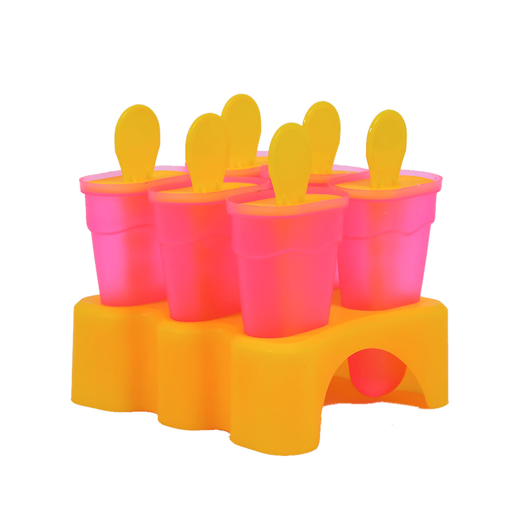 Kulfi Maker Moulds Set Plastic Homemade Kulfi Mould 6pcs Set For Freezer Use