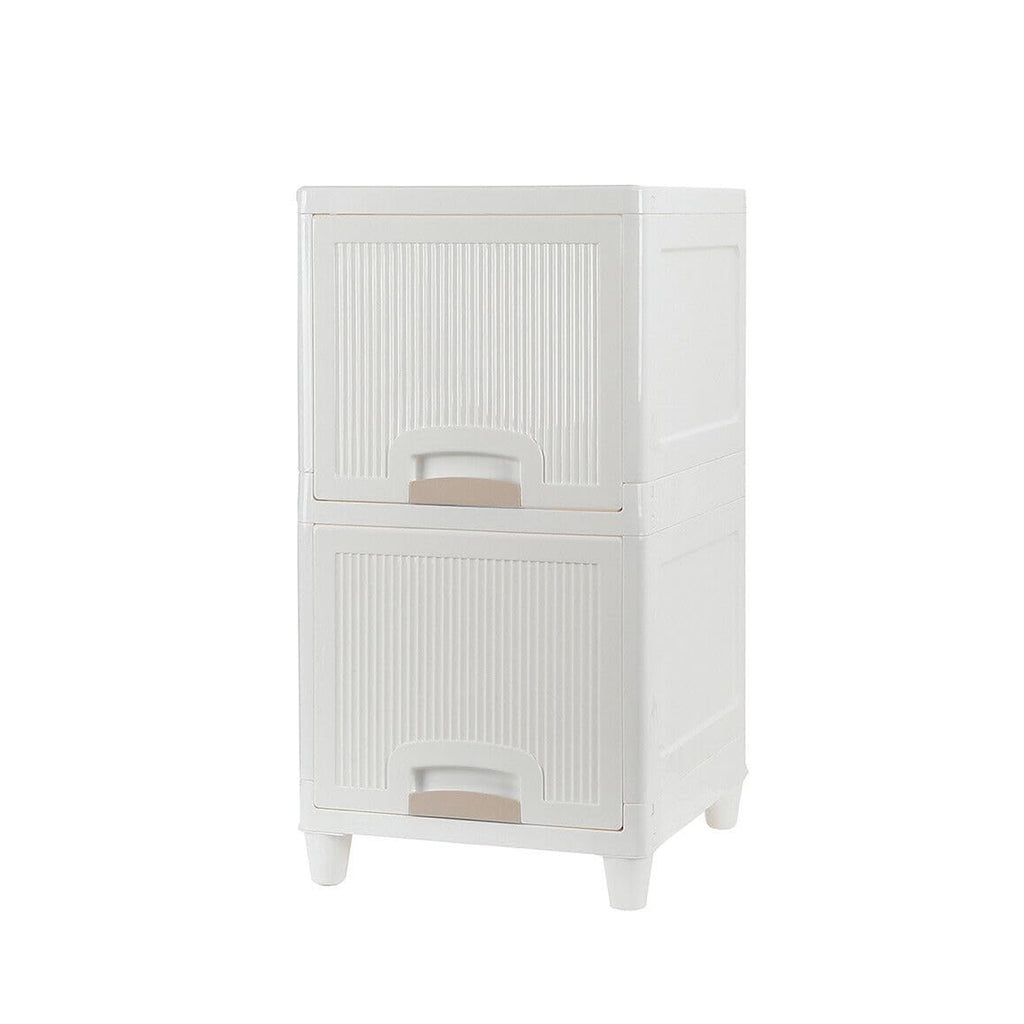 Multipurpose 2-Layer Plastic Storage Cabinet – Foldable Modular Drawer Organizer for Kitchen, Bathroom, Bedroom & Kids’ Room