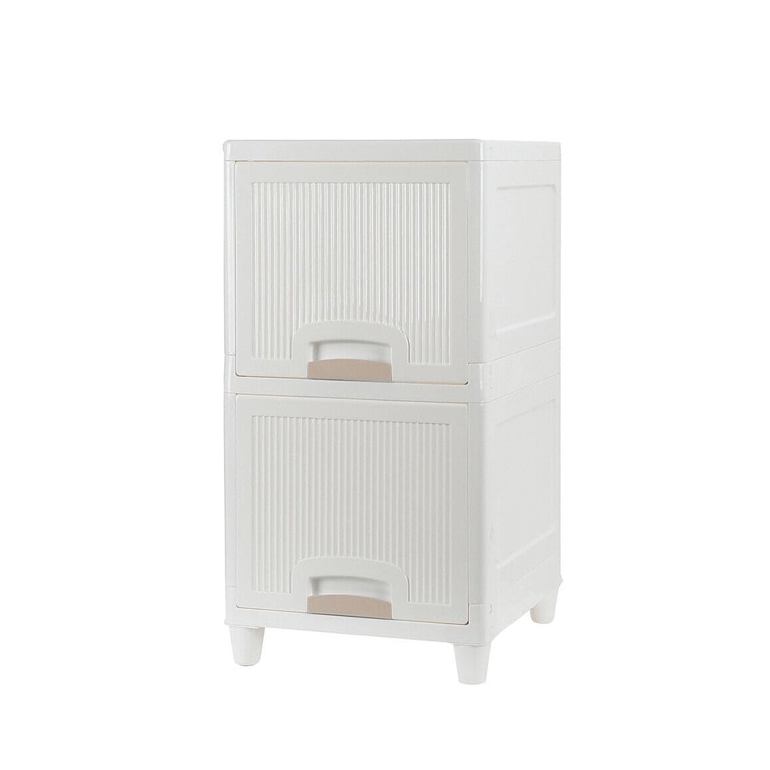 Multipurpose 2-Layer Plastic Storage Cabinet – Foldable Modular Drawer Organizer for Kitchen, Bathroom, Bedroom & Kids’ Room
