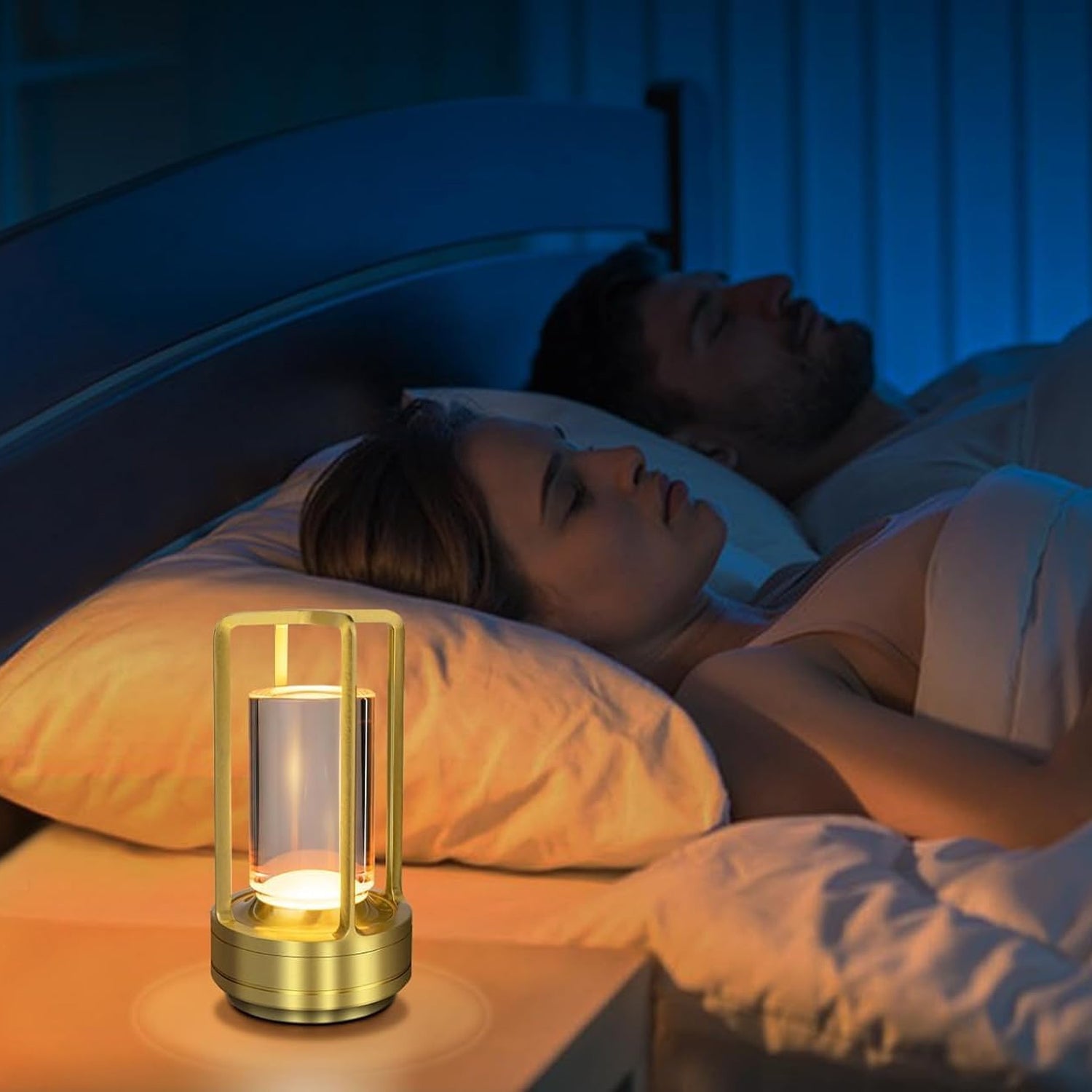 ✨ Crystal Glow Touch Lamp – 3-Color Rechargeable LED Lantern for Bedroom & Mood Lighting