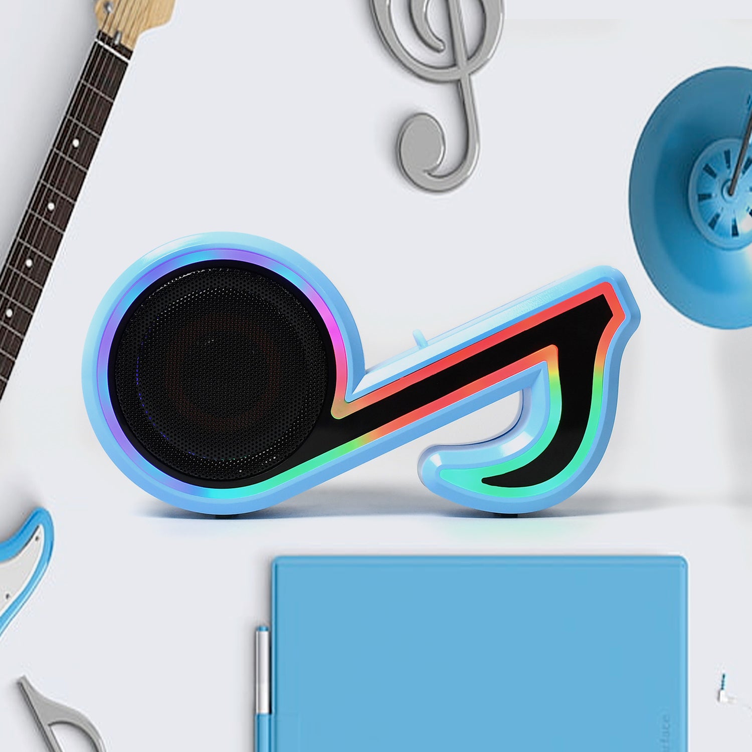 Creative Music Note Speaker – Compact Bluetooth with FM & LED