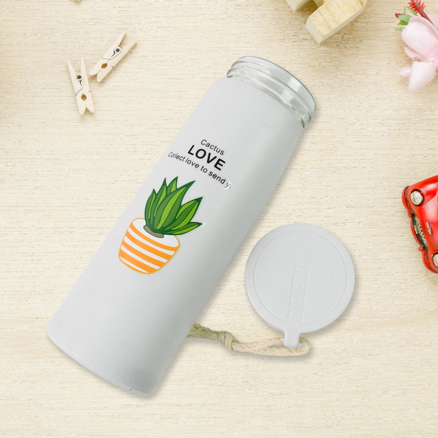 Outdoor Sport Glass Water Bottle – 450 ML | Leak-Proof, BPA-Free, Hot & Cold Safe with Bamboo Lid