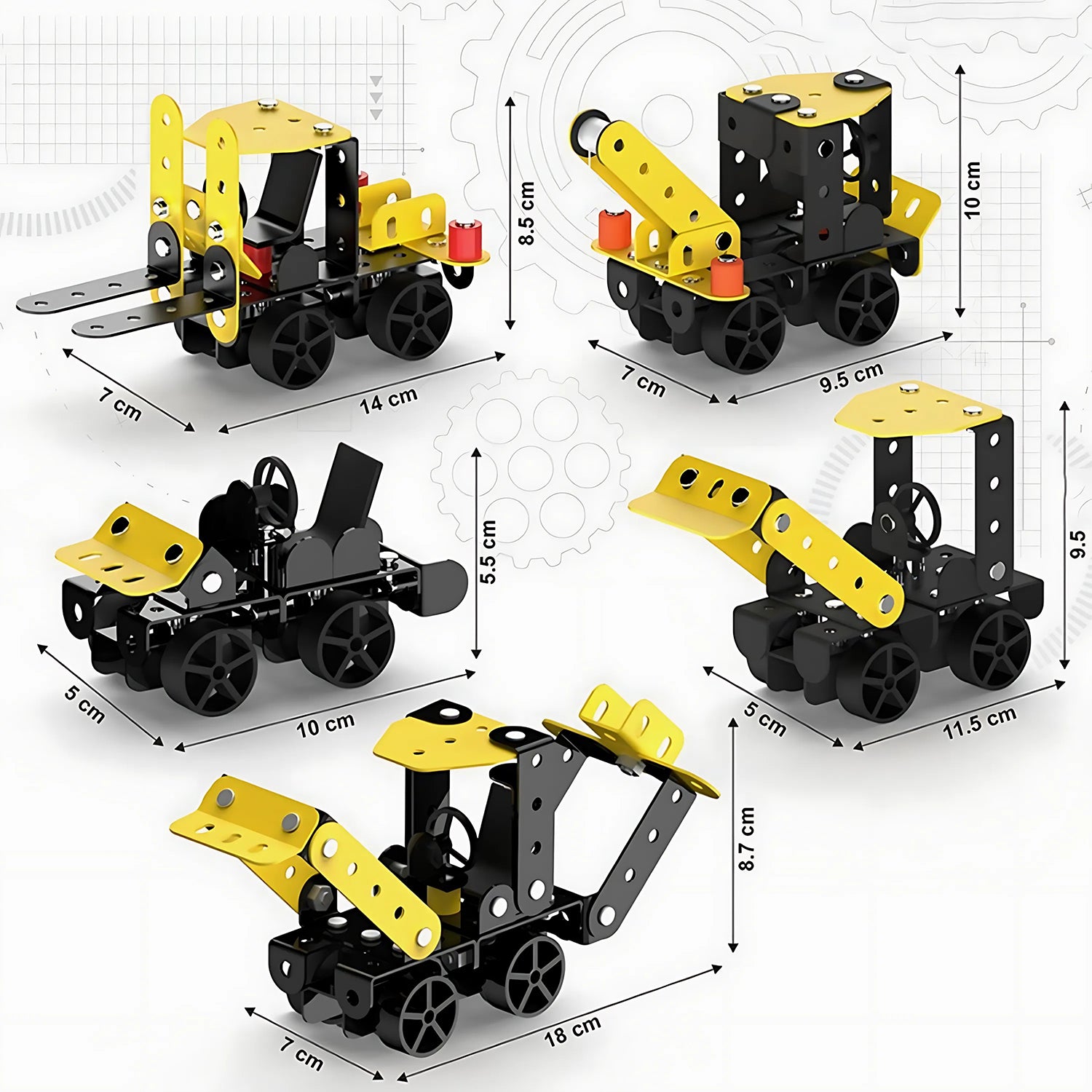 Aditi STEM Educational Mecha Racer DIY Construction Kit - 5-in-1 Building Set for Kids