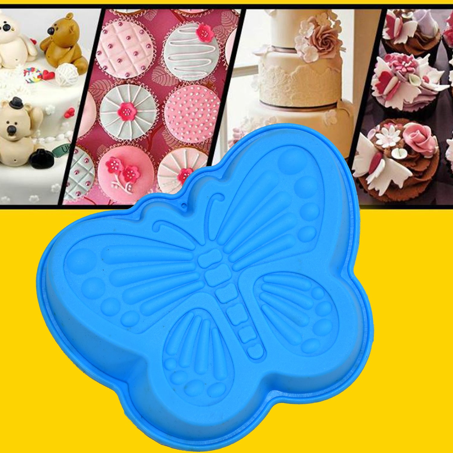 🦋 Butterfly Shape Silicone Baking Cups – Reusable Muffin &amp; Cupcake Liners | Oven, Microwave &amp; Dishwasher Safe (Pack of 4)