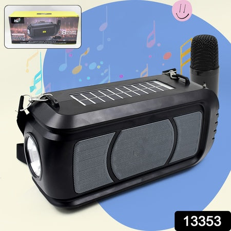 5W Wireless Bluetooth Speaker with Mic – Solar Charging, LED Torch, USB/TF/FM, Adjustable Strap