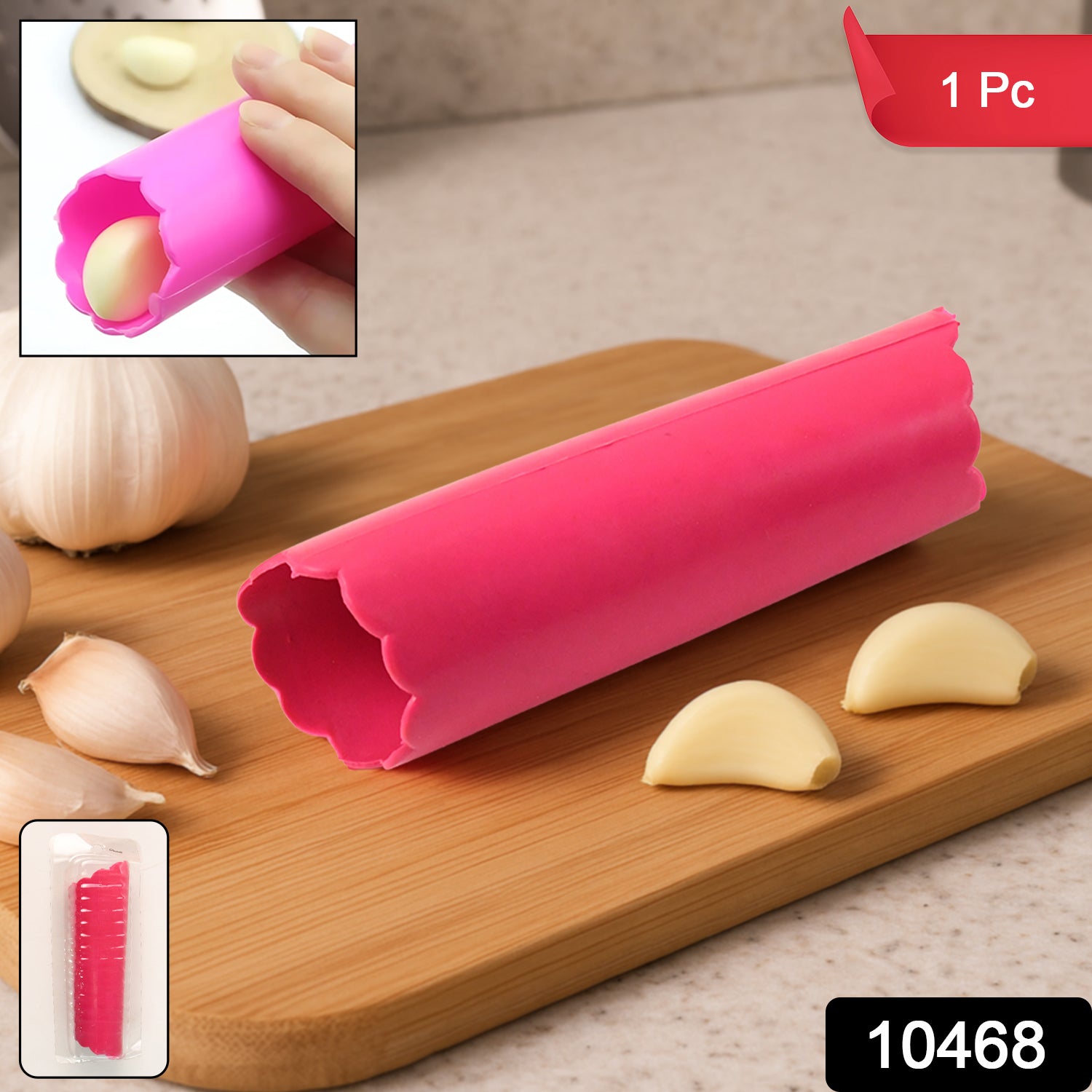 Premium Silicone Garlic Peeler Tube – Effortless Skin Removal Roller (Non-Slip, BPA-Free)