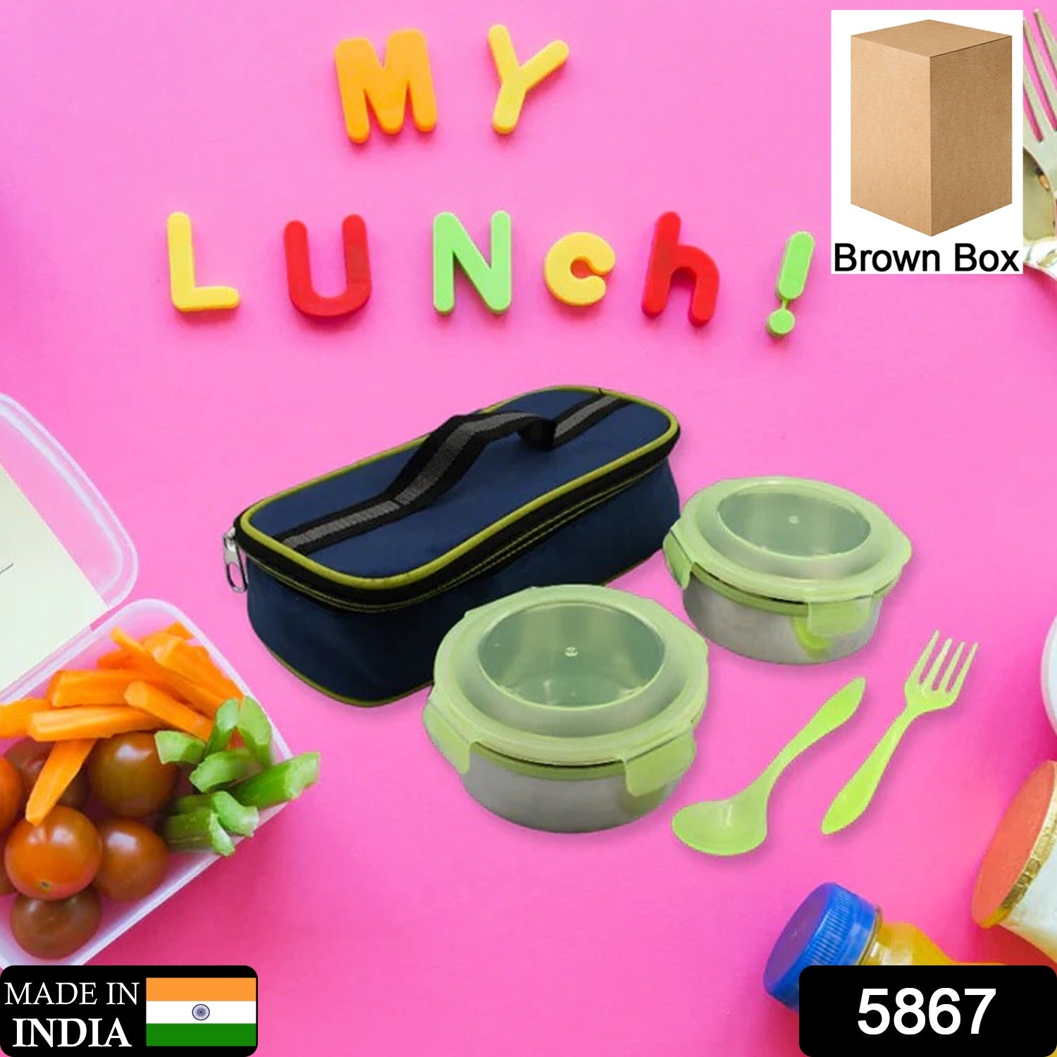 Airtight & Leak-Proof Stainless Steel Lunch Box – 3 Compartment Set