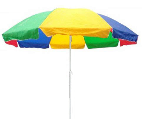 90-Inch Multicolor Garden & Beach Umbrella – Waterproof Cotton Canopy with Steel Pole