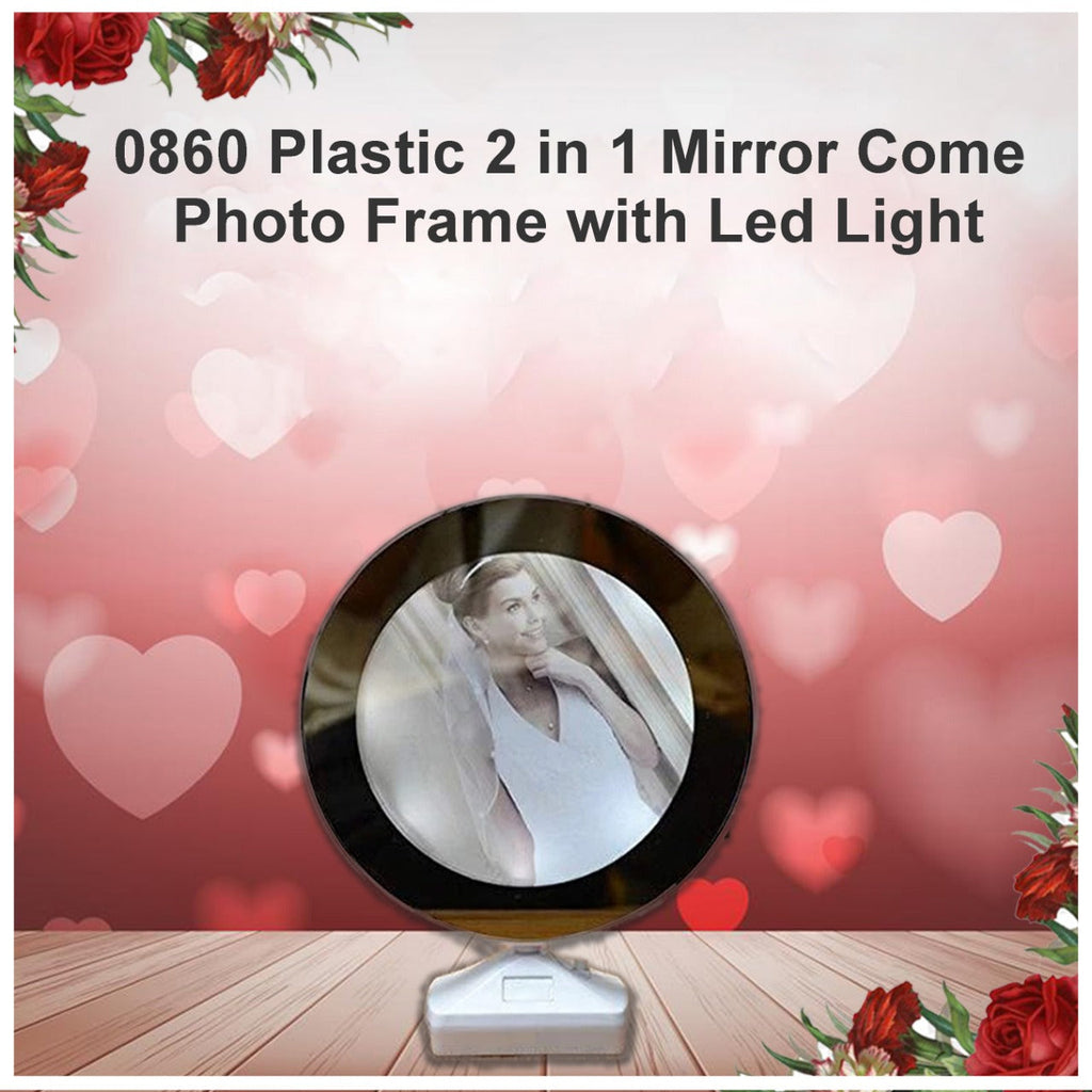 2-in-1 LED Magic Mirror & Photo Frame – USB Powered Night Lamp & Makeup Mirror