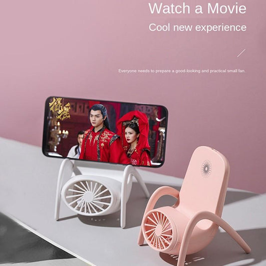 Portable Mobile Phone Holder Fan – Handheld & Rechargeable | 3-Speed Personal USB Fan for Desk & Travel