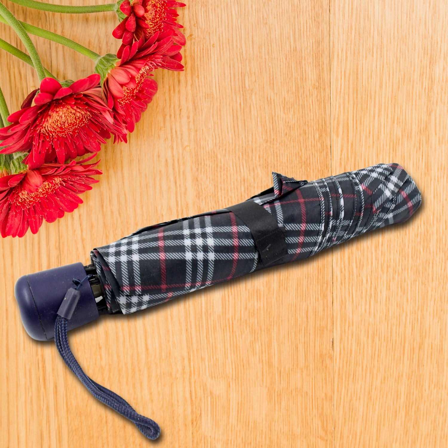 3-Fold Sun  Rain Protective Solid Foldable Umbrella (1 Pc)