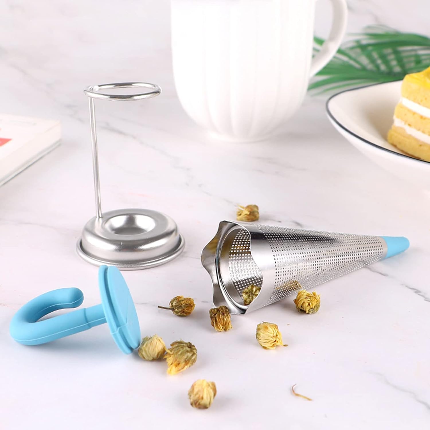 Reusable Umbrella-Shaped Silicone Tea Infuser with Tray – Fun & Functional Loose Leaf Strainer