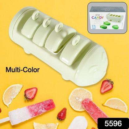 Kulfi Maker Molds Set – 4-Cup BPA-Free Popsicle & Kulfi Moulds for Homemade Frozen Treats (1 Pc / Multicolor)