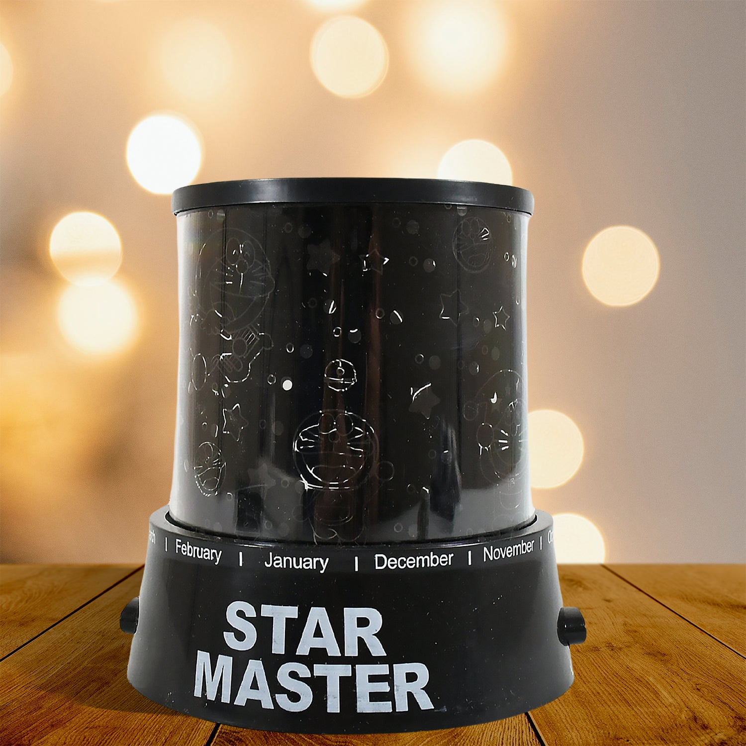 LED Star Projector Night Light – Rotating Lamp with Music Function & Multi-Color Projection (Battery Operated)