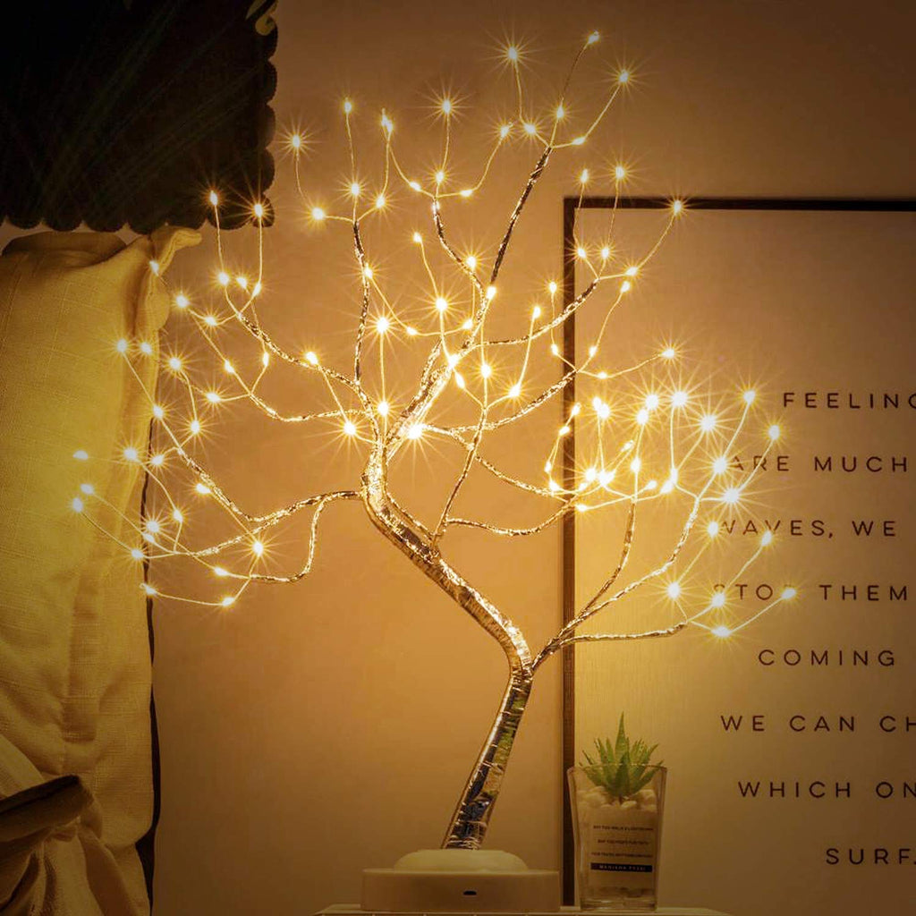 108 LED Birch Tree Lights – Artificial Tabletop Fairy Tree Lamp with 8 Lighting Modes