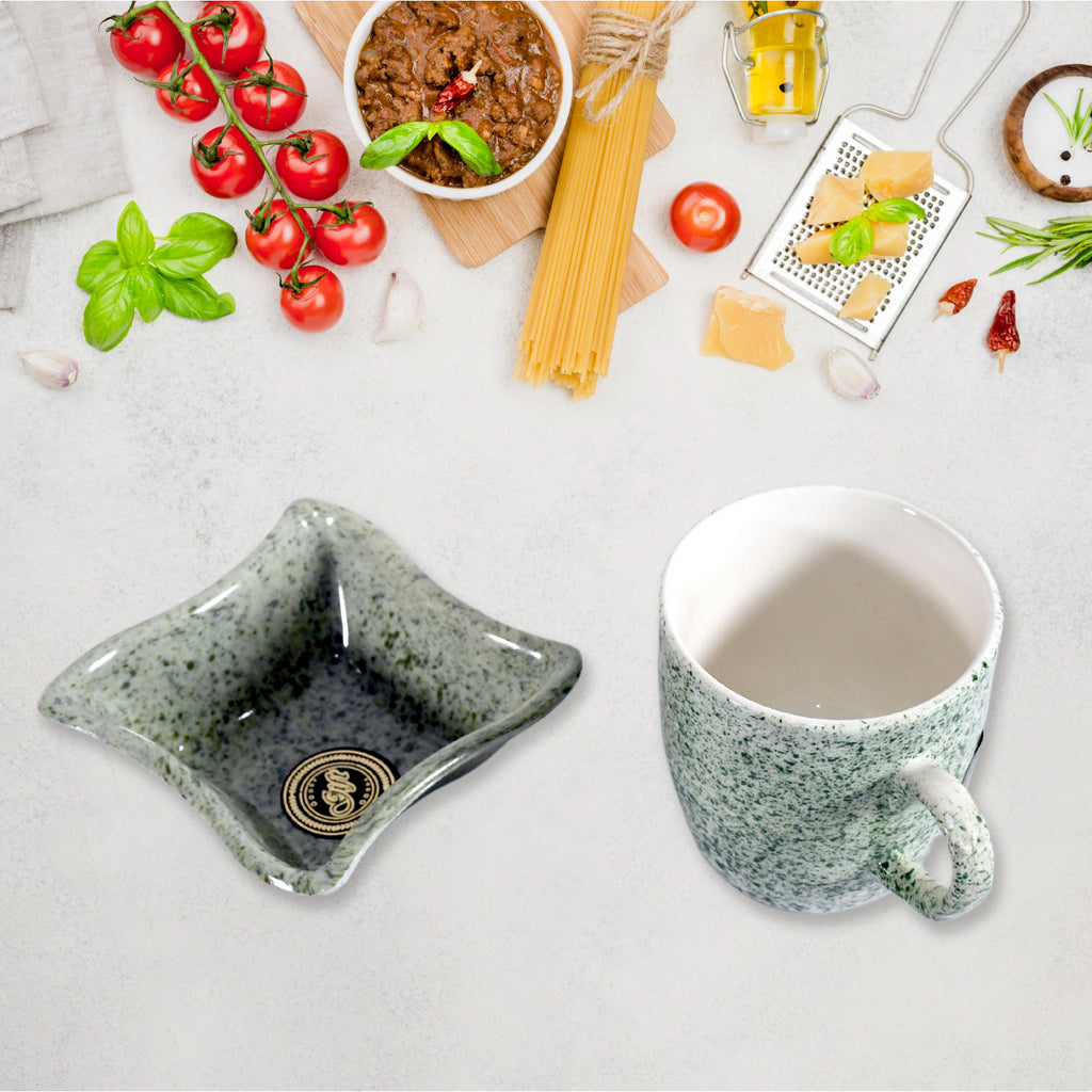 Festo Ceramic Tea/Cups/Mug Set – 4-Piece Set with Serving Bowl, Coffee & Milk Cups, Ideal for Gifts