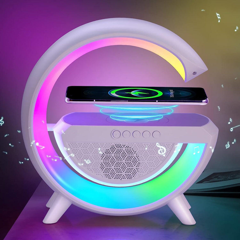 3-in-1 LED Night Lamp with Bluetooth Speaker & Wireless Charger