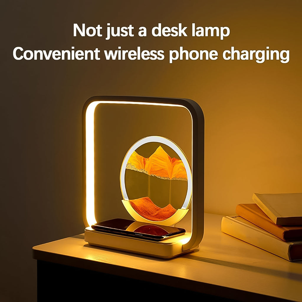 3D Sand Painting Lamp – Mesmerizing Flowing Sand Art Display with Wireless Charging Function