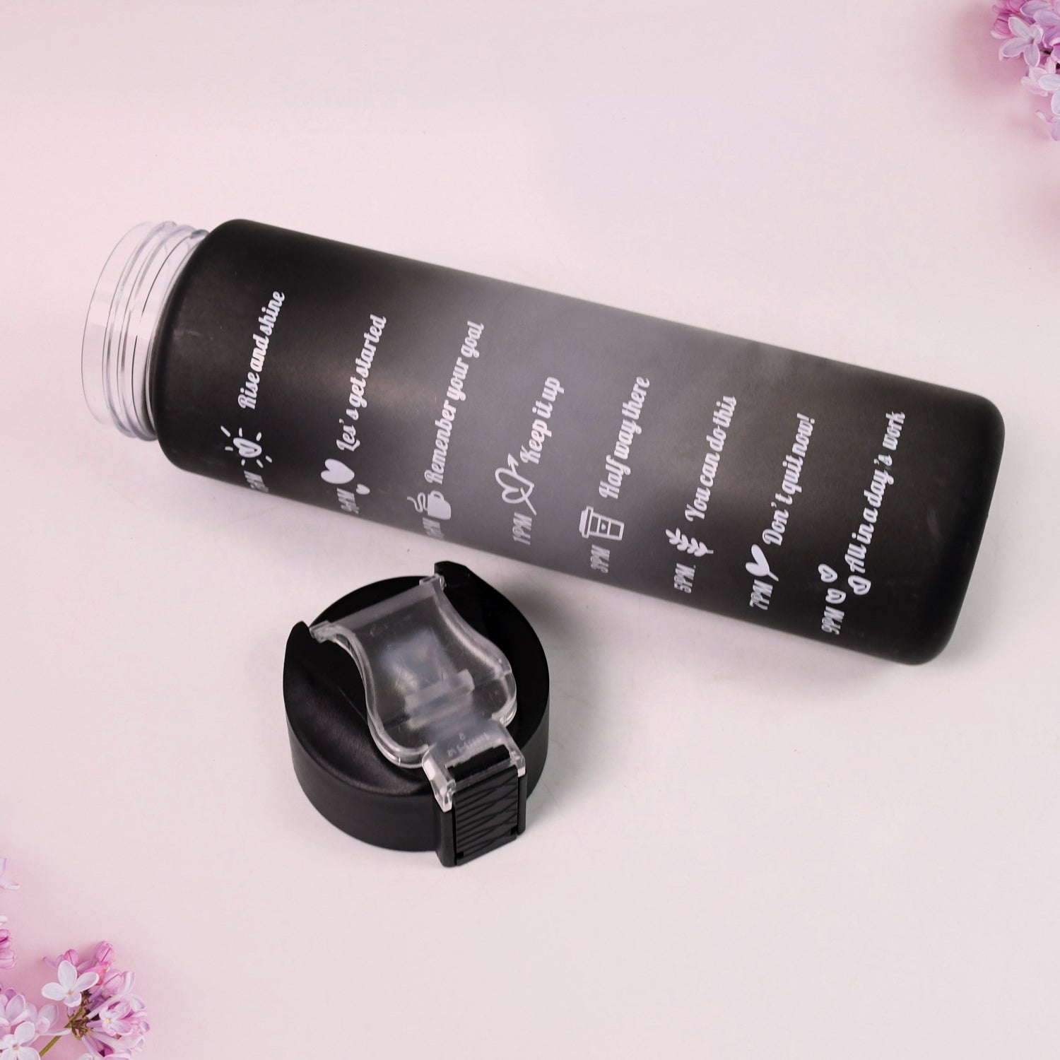 900 ML Motivational Water Bottle with Straw – Leakproof & BPA-Free