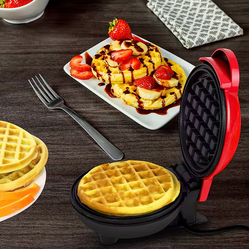 Mini Waffle Maker Machine - Compact Electric Waffle Iron for Perfect Breakfast Treats
