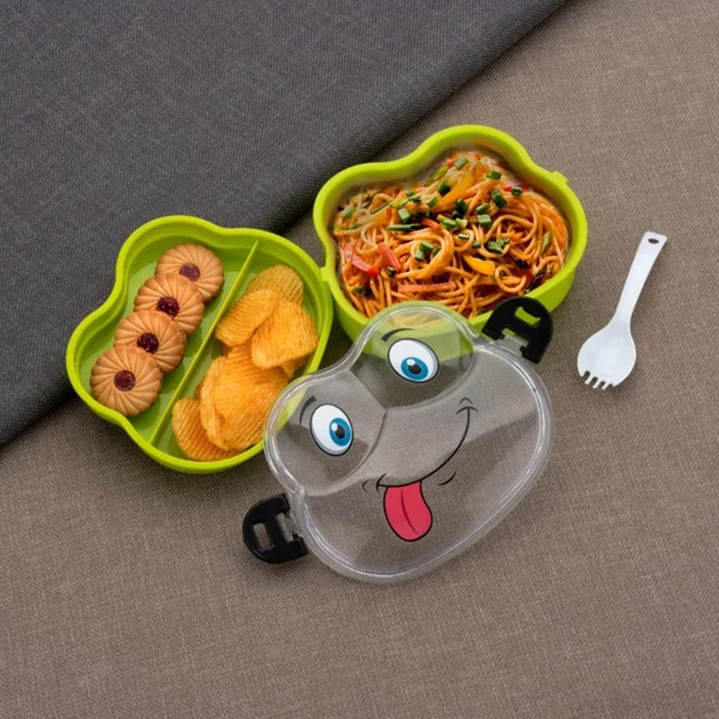 Charming Froggy Double Layer Lunch Box with Spoon – Fun &amp; Leakproof (1 Pc)