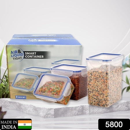 Classics Rectangular Airtight Food Storage Container Set – 3 Pc (500ml, 1000ml, 1500ml) Leak-Proof & Stackable