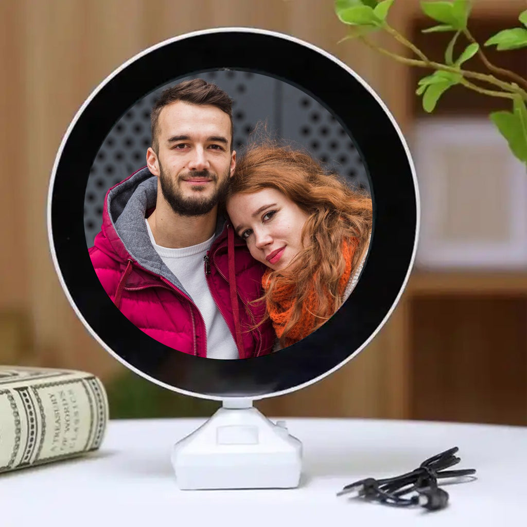 2-in-1 LED Magic Mirror & Photo Frame – USB Powered Night Lamp & Makeup Mirror