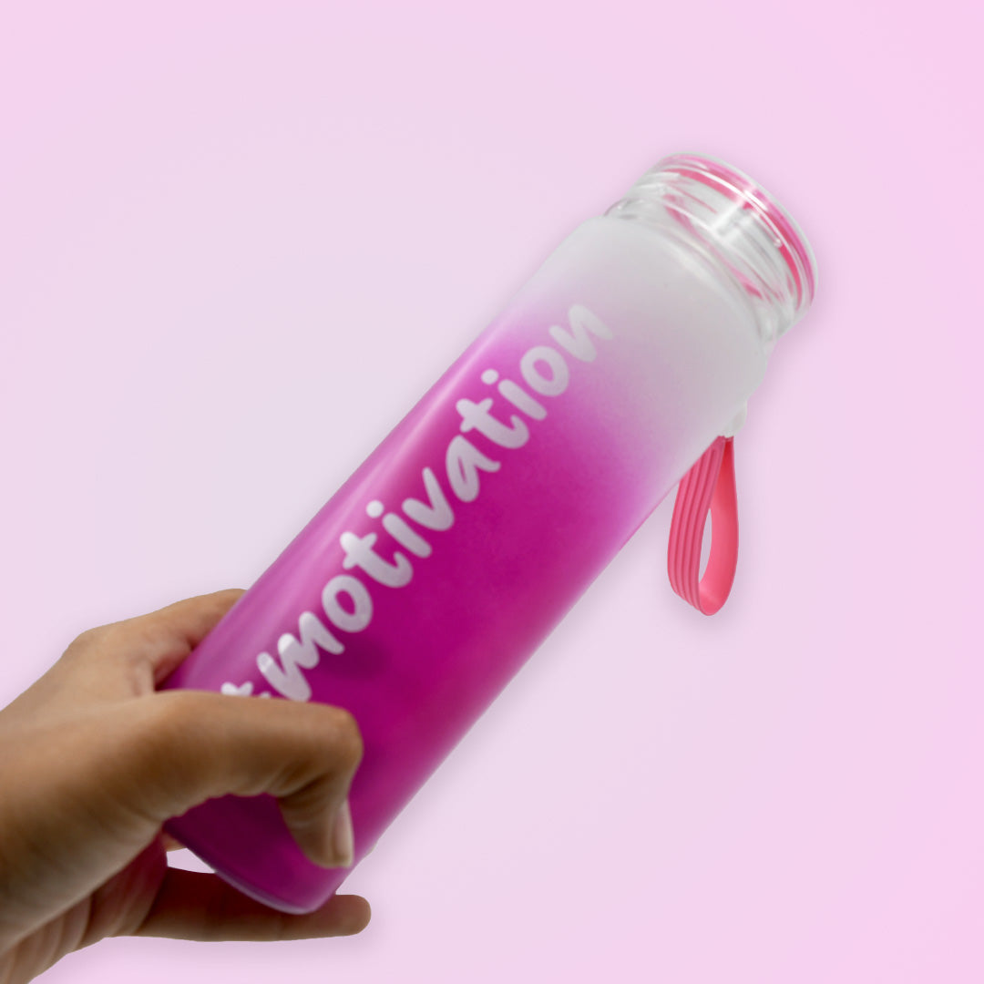 Unbreakable Glass Water Bottle – With Rubber Grip & Colorful Design
