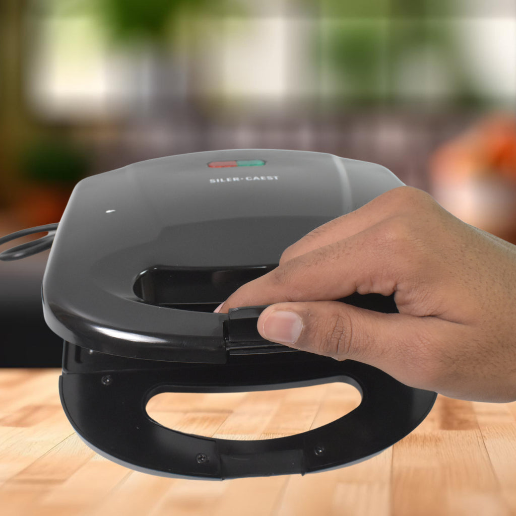 Premium Non-Stick Sandwich Maker - Electric Grill with Indicator Lights & Easy Clean Plates
