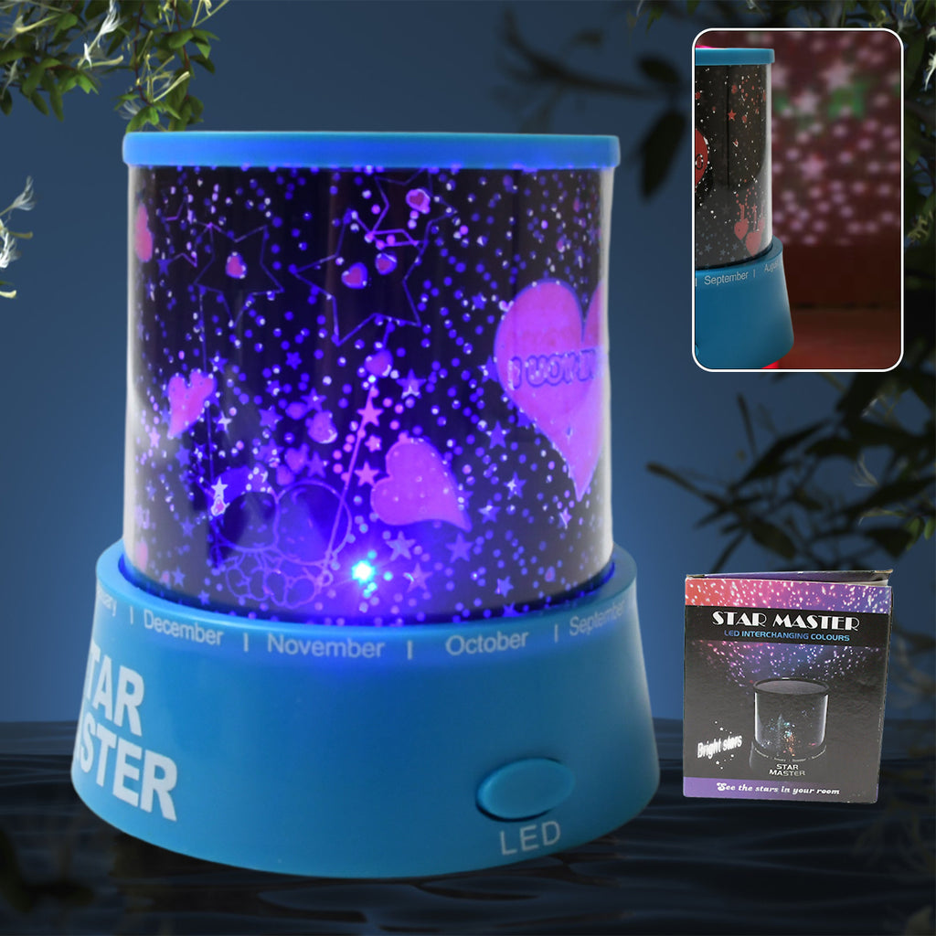 LED Projector Night Light – Rotating Star Lamp with Music Function