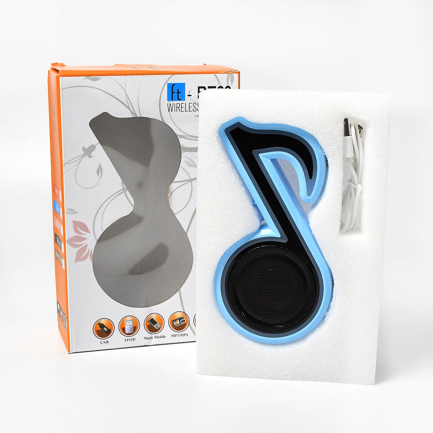 Creative Music Note Speaker – Compact Bluetooth with FM & LED