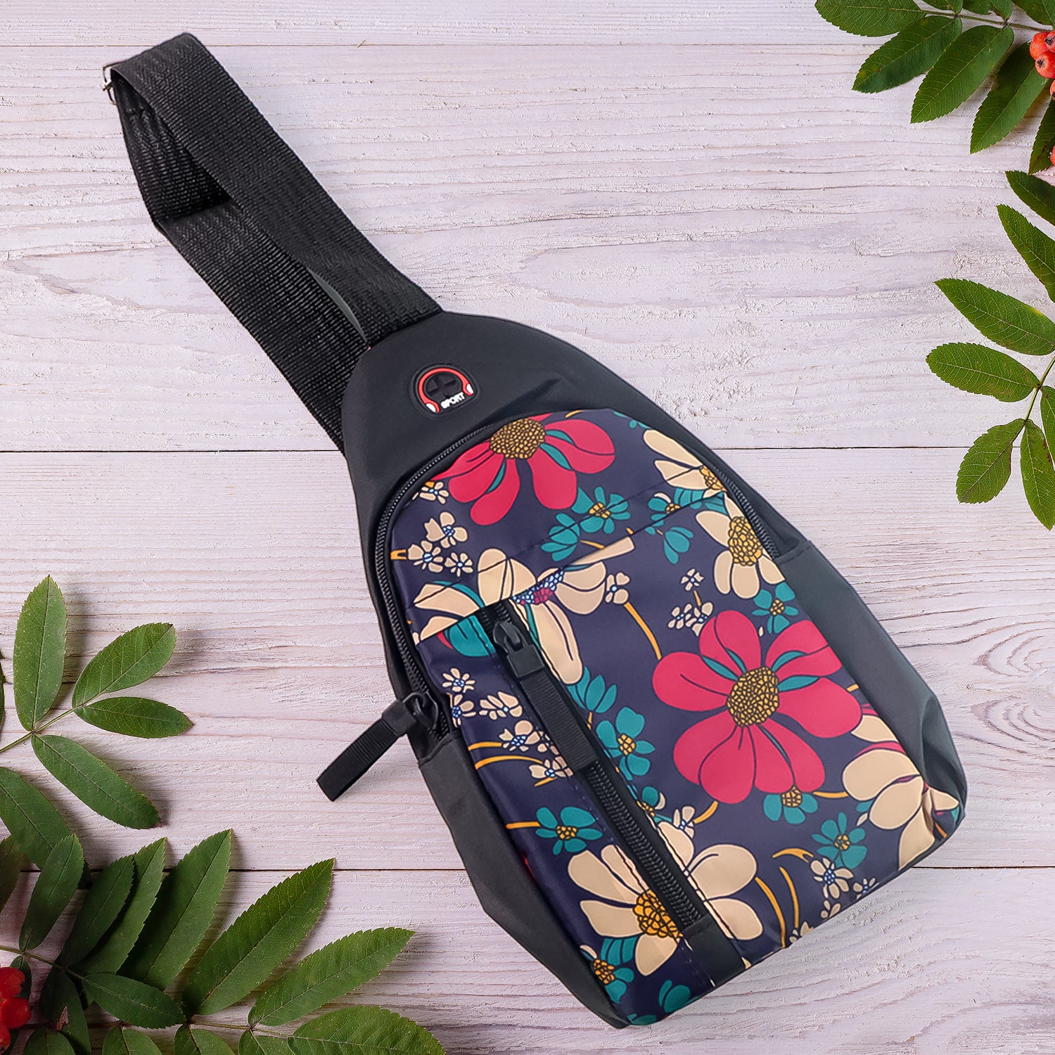 Waterproof Sling Travel Bag for Men – USB Charging Port, Earphone Hook, Chest/Waist Shoulder Pack (1 Pc)