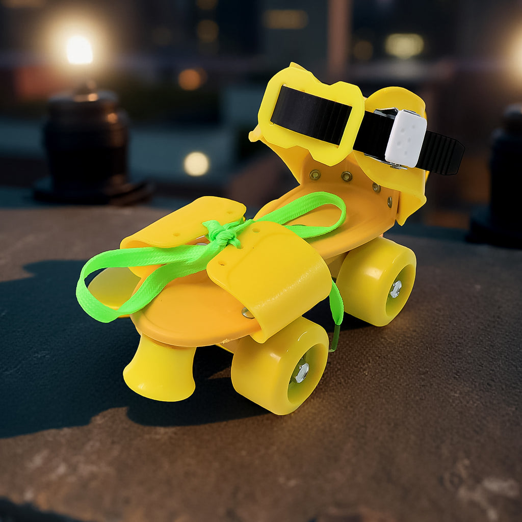 Adjustable Kids Quad Skates – Lightweight Skating Shoes with Strap & Laces