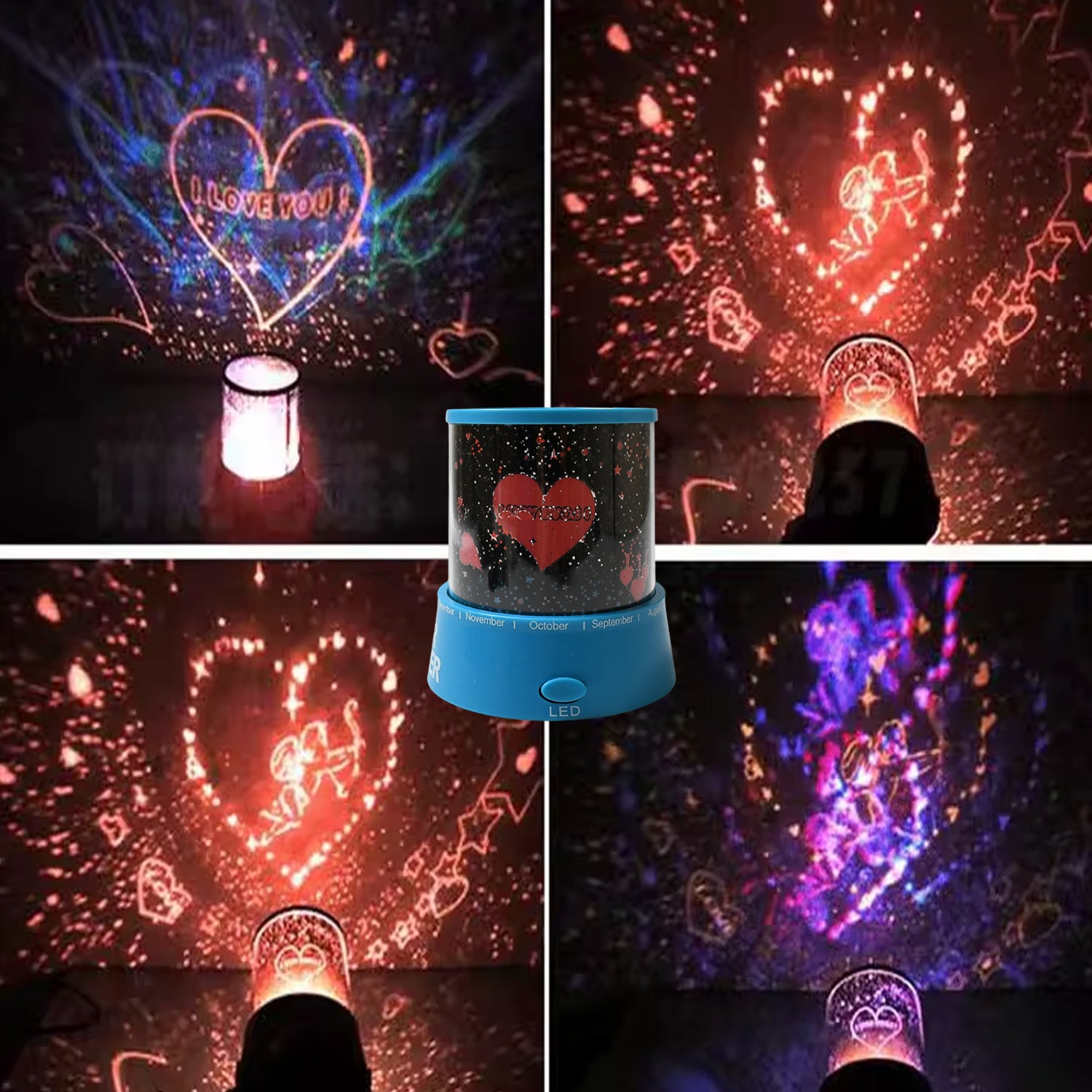 LED Projector Night Light – Rotating Star Lamp with Music Function