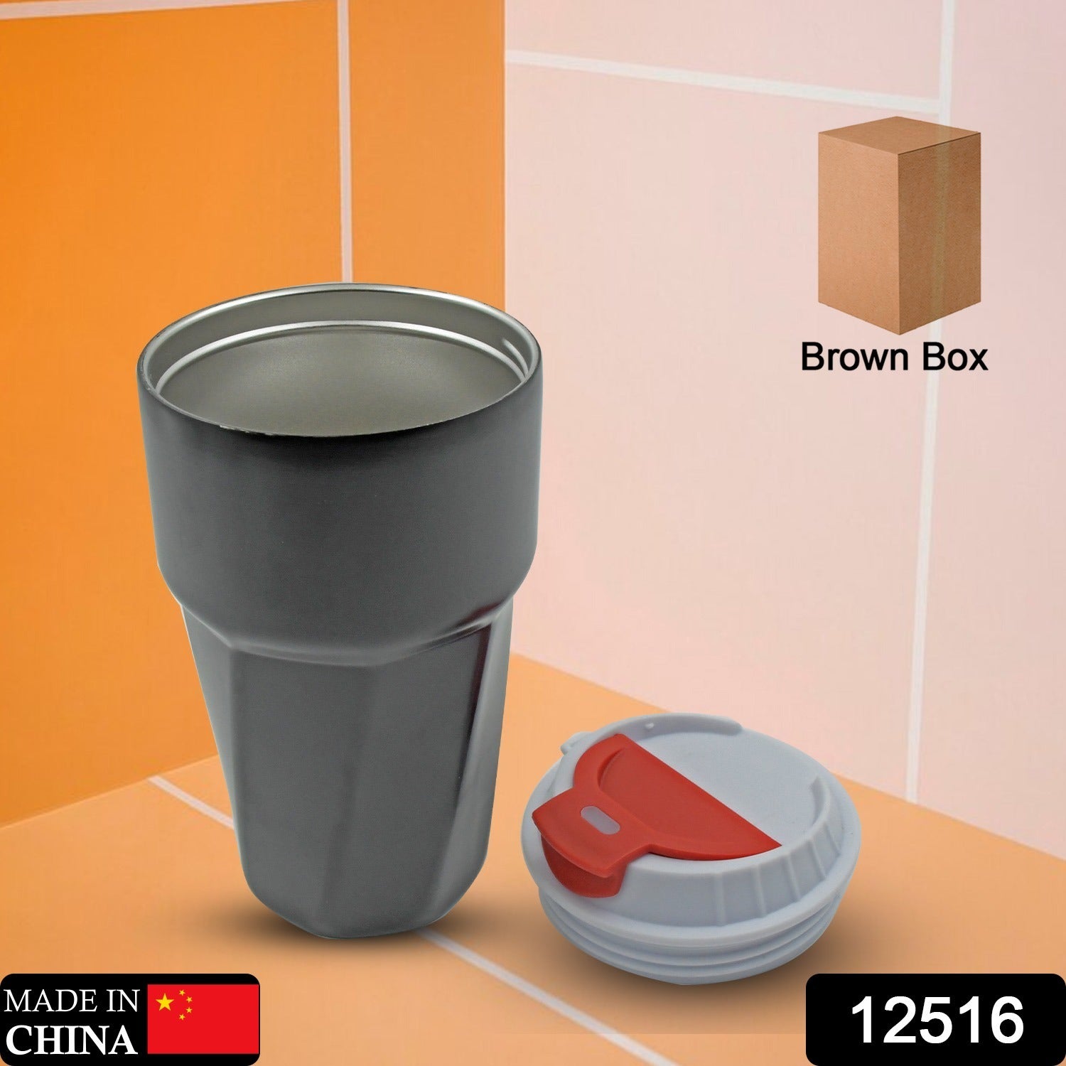 Stainless Steel Vacuum Travel Mug with Lid & Straw – Reusable Thermal Cup for Outdoor & Office Use (1 Pc)