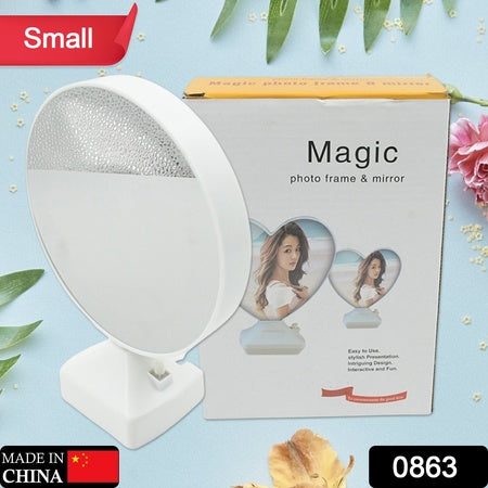 2-in-1 LED Magic Mirror & Photo Frame – USB Powered Night Lamp & Makeup Mirror